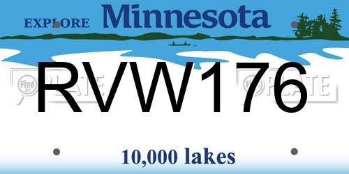 RVW176 Minnesota License Plate