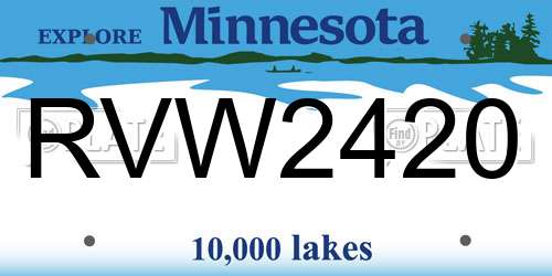 RVW2420 Minnesota License Plate