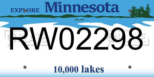 RW02298 Minnesota License Plate
