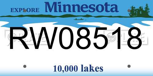 RW08518 Minnesota License Plate