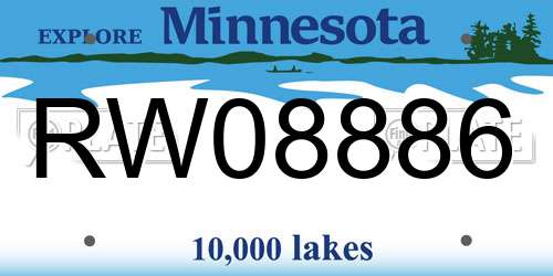 RW08886 Minnesota License Plate