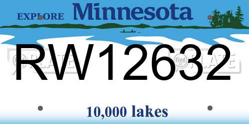 RW12632 Minnesota License Plate