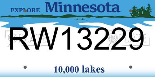 RW13229 Minnesota License Plate