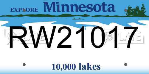 RW21017 Minnesota License Plate