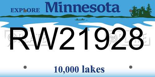 RW21928 Minnesota License Plate