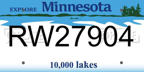 RW27904 Minnesota License Plate