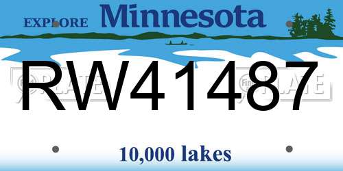 RW41487 Minnesota License Plate