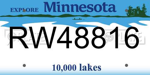 RW48816 Minnesota License Plate