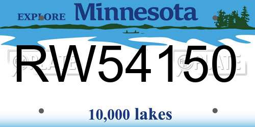 RW54150 Minnesota License Plate