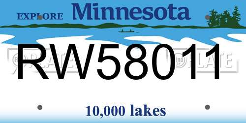 RW58011 Minnesota License Plate