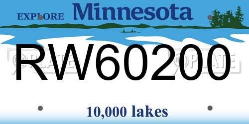 RW60200 Minnesota License Plate