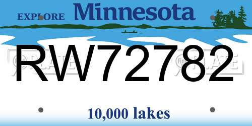 RW72782 Minnesota License Plate