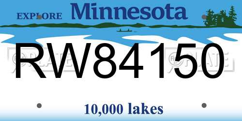 RW84150 Minnesota License Plate