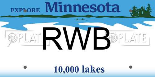 RWB Minnesota License Plate