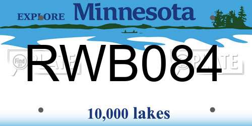 RWB084 Minnesota License Plate