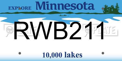 RWB211 Minnesota License Plate