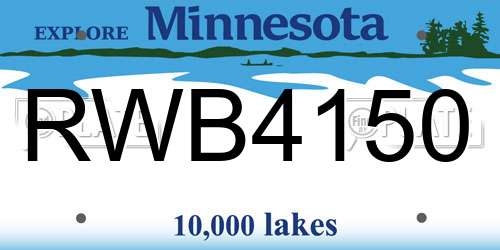 RWB4150 Minnesota License Plate