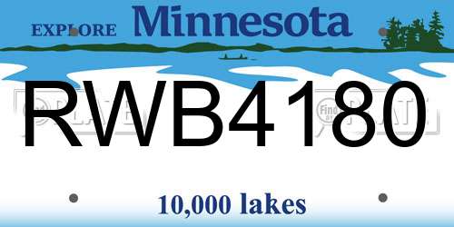 RWB4180 Minnesota License Plate