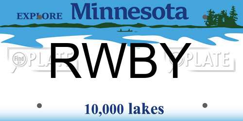 RWBY Minnesota License Plate