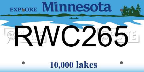 RWC265 Minnesota License Plate