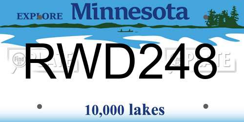 RWD248 Minnesota License Plate