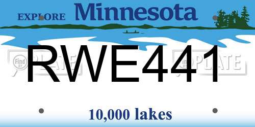 RWE441 Minnesota License Plate