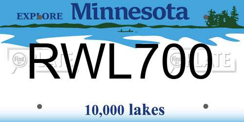 RWL700 Minnesota License Plate