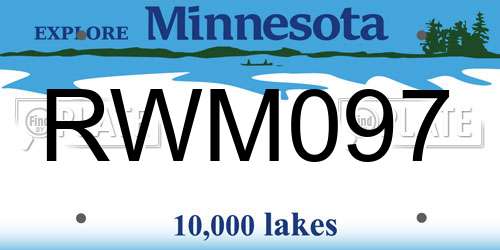 RWM097 Minnesota License Plate