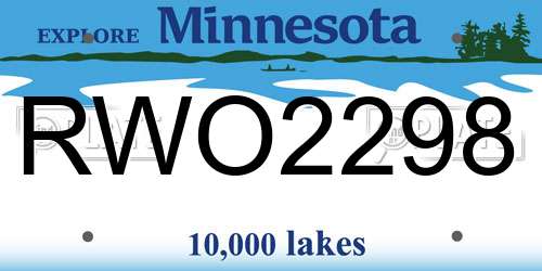 RWO2298 Minnesota License Plate
