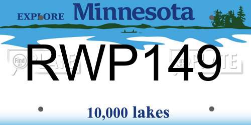 RWP149 Minnesota License Plate