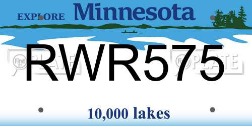RWR575 Minnesota License Plate