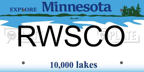 RWSCO Minnesota License Plate