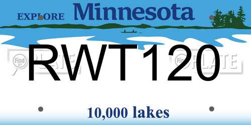RWT120 Minnesota License Plate
