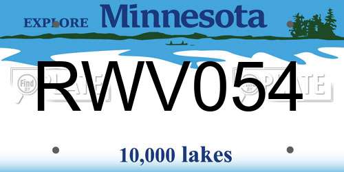 RWV054 Minnesota License Plate