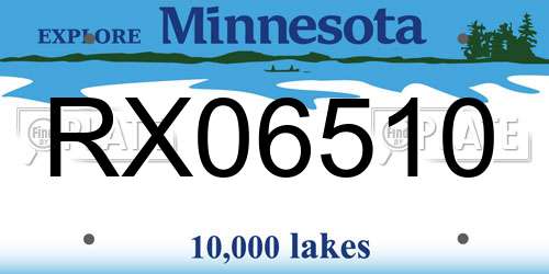RX06510 Minnesota License Plate