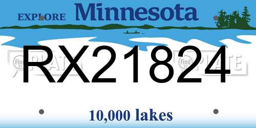 RX21824 Minnesota License Plate
