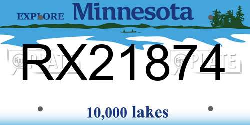 RX21874 Minnesota License Plate