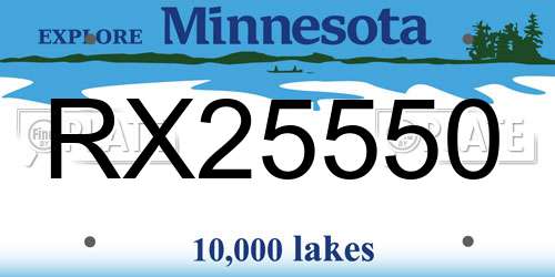 RX25550 Minnesota License Plate
