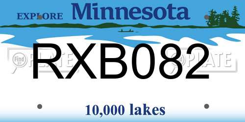 RXB082 Minnesota License Plate