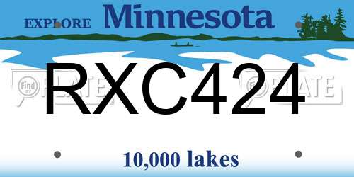 RXC424 Minnesota License Plate