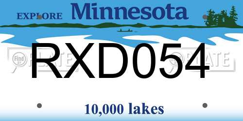 RXD054 Minnesota License Plate