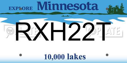 RXH22T Minnesota License Plate