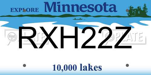RXH22Z Minnesota License Plate