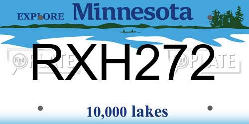 RXH272 Minnesota License Plate