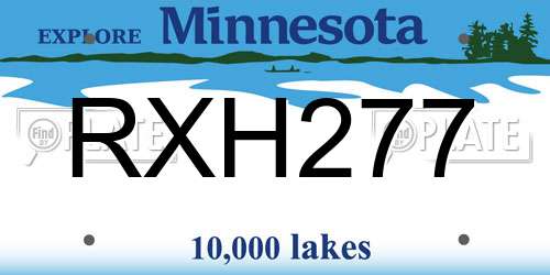 RXH277 Minnesota License Plate