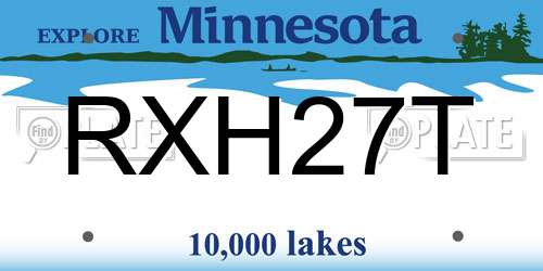 RXH27T Minnesota License Plate