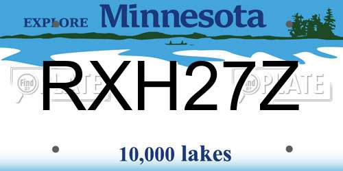 RXH27Z Minnesota License Plate