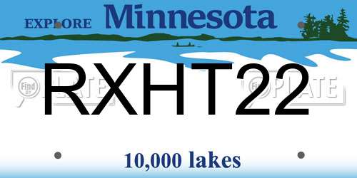 RXHT22 Minnesota License Plate