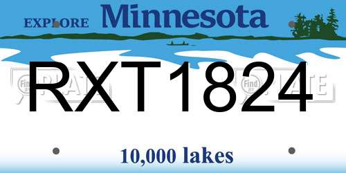 RXT1824 Minnesota License Plate