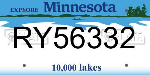 RY56332 Minnesota License Plate